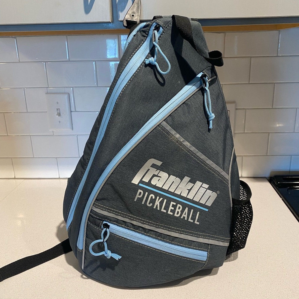 Franklin Pickleball Gray + Sky Blue Sling Backpack